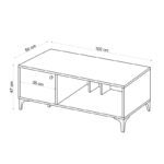 Τραπέζι σαλονιού Rigo δρυς μελαμίνη 100x50x47εκ ed1488 - Image 2