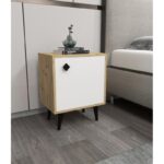 Κομοδίνο Inizio oak λευκή μελαμίνη 45x35x65cm ed15069