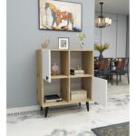 Ντουλάπι Balek Oak λευκό χρώμα 75x40x105cm ed15070 - Image 4