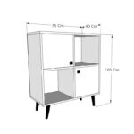 Ντουλάπι Balek Oak λευκό χρώμα 75x40x105cm ed15070 - Image 2