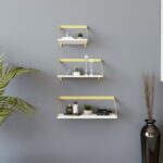 Ραφιέρα Dusseldorf χρυσό άσπρο μελαμίνη 80x25x30εκ ed15081 - Image 5