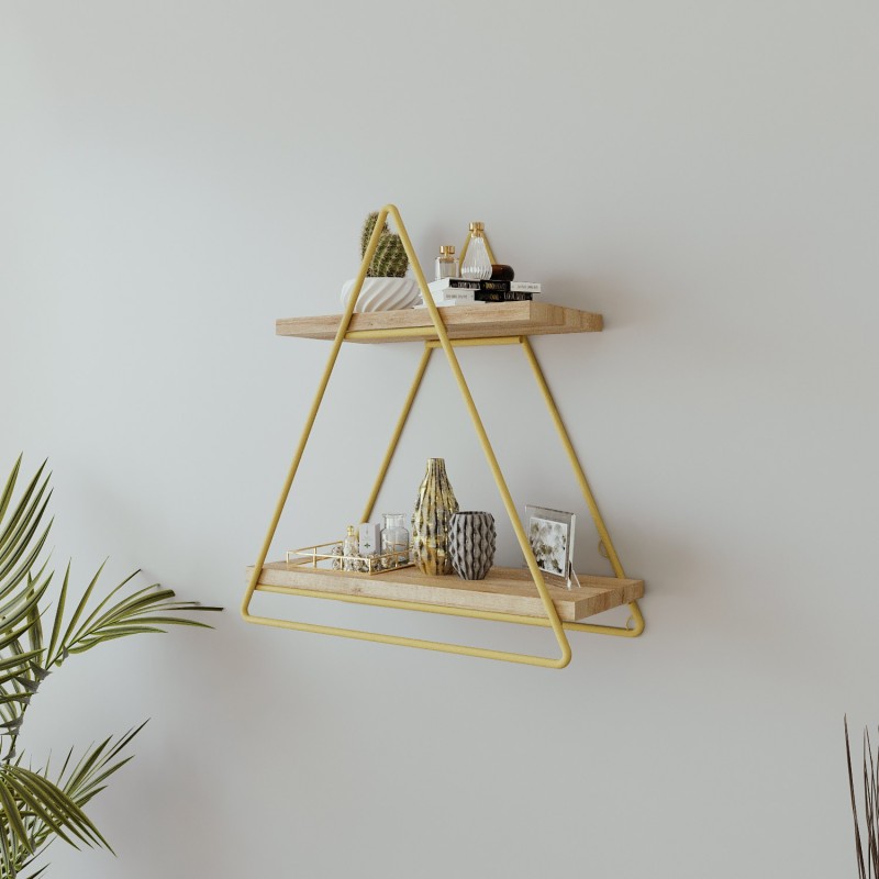 15090_0-800x800 Ραφιέρα Wolfsburg χρυσό δρυς μελαμίνη μεταλλικά πόδια 42x16x38εκ ed15090 - Image 1