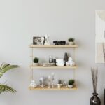 Ραφιέρα Bochum χρυσό δρυς μελαμίνη μεταλλικά πόδια 60x18x60εκ ed15091 - Image 5