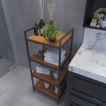 Ραφιέρα μπάνιου Wismar καρυδί μαύρο μελαμίνη 45x35x110εκ ed15095 - Image 5