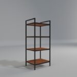 Ραφιέρα μπάνιου Wismar καρυδί μαύρο μελαμίνη 45x35x110εκ ed15095 - Image 4