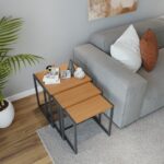 Σετ 3τεμ τραπέζια σαλονιού Wismar μελαμίνη μέταλλο 35x50x60cm ed15097