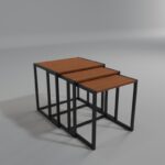 Σετ 3τεμ τραπέζια σαλονιού Wismar μελαμίνη μέταλλο 35x50x60cm ed15097 - Image 4