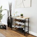 Ραφιέρα παπουτσιών Herne μαύρο δρυς μελαμίνη 90x30x70εκ ed15105