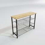 Ραφιέρα παπουτσιών Herne μαύρο δρυς μελαμίνη 90x30x70εκ ed15105 - Image 4