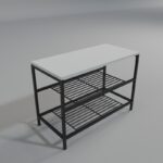 Παπουτσοθήκη Frankfurt μελαμίνη άσπρη μαύρα μεταλλικά πόδια 70x30x45cm ed15107 - Image 4