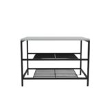 Παπουτσοθήκη Frankfurt μελαμίνη άσπρη μαύρα μεταλλικά πόδια 70x30x45cm ed15107 - Image 3