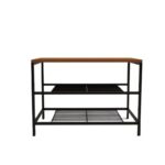 Παπουτσοθήκη Frankfurt μελαμίνη καρυδί μαύρα μεταλλικά πόδια 70x30x45cm ed15108 - Image 3