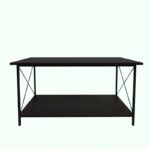 Τραπέζι σαλονιού Cottbus μαύρο μελαμίνη μεταλλικά πόδια 110x50x50εκ ed15110 - Image 4
