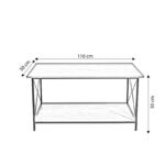 Τραπέζι σαλονιού Hannover άσπρο μελαμίνη μεταλλικά πόδια 110x50x50εκ ed15111 - Image 2