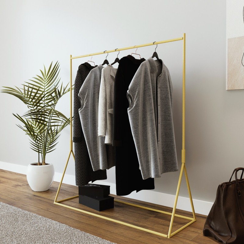 15114_0-800x800 Ντουλάπα Kreis χρυσό μέταλλο 150x34x160εκ ed15114 - Image 1