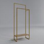 Ντουλάπα Kolen χρυσό καρυδί μελαμίνη 80x35x170εκ ed15115 - Image 4