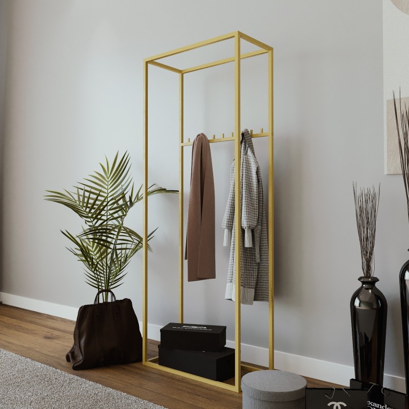 15116_0-800x800 Ντουλάπα Land χρυσό μέταλλο 80x40x160εκ ed15116 - Image 1