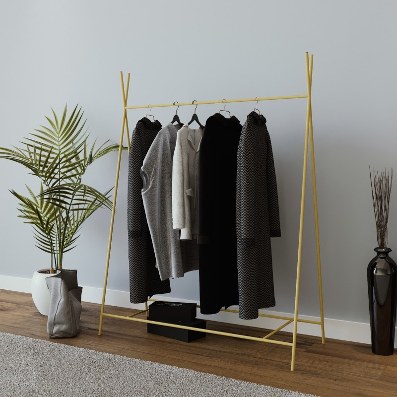 15118_0-800x800 Ντουλάπα Rem χρυσό μέταλλο 100x35x140εκ ed15118 - Image 1