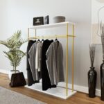 Ντουλάπα Wuppertal άσπρο χρυσό μελαμίνη 100x40x170εκ ed15119