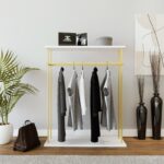 Ντουλάπα Wuppertal άσπρο χρυσό μελαμίνη 100x40x170εκ ed15119 - Image 5