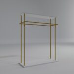 Ντουλάπα Wuppertal άσπρο χρυσό μελαμίνη 100x40x170εκ ed15119 - Image 4