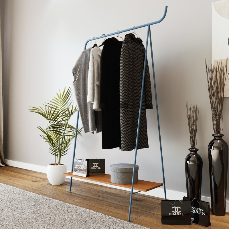 15120_0-800x800 Ντουλάπα Kaiser μπλε καρυδί μέταλλο μελαμίνη 90x30x170εκ ed15120 - Image 1