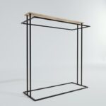 Ντουλάπα Ascha δρυς μαύρο μελαμίνη μεταλλικά πόδια 170x40x170εκ ed15122 - Image 4