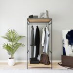 Ντουλάπα Ansbach δρυς μαύρο μελαμίνη 100x40x170εκ ed15123