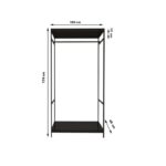 Ντουλάπα Ansbach δρυς μαύρο μελαμίνη 100x40x170εκ ed15123 - Image 2