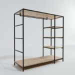 Ντουλάπα Amberg δρυς μαύρο μελαμίνη 180x40x180εκ ed15124 - Image 5