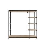 Ντουλάπα Amberg δρυς μαύρο μελαμίνη 180x40x180εκ ed15124 - Image 3