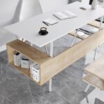 Σετ Γραφείου Toccare λευκό Oak 140x60x73 8cm ed15129 - Image 5