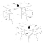 Σετ Γραφείου Toccare λευκό Oak 140x60x73 8cm ed15129 - Image 2