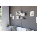 Ράφι τοίχου Babi άσπρη μελαμίνη 24x15x44cm ed1514 - Image 4