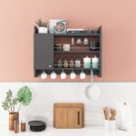 Ράφι κουζίνας Ker ανθρακί μελαμίνη 85x65x15εκ ed1517 - Image 5