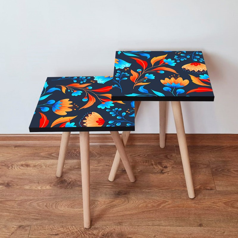 15204_0-800x800 Τραπέζια βοηθητικά Shape σαλονιού 2 τεμάχια multicolor MDF ξύλινα πόδια 35x47cm ed15204 - Image 1