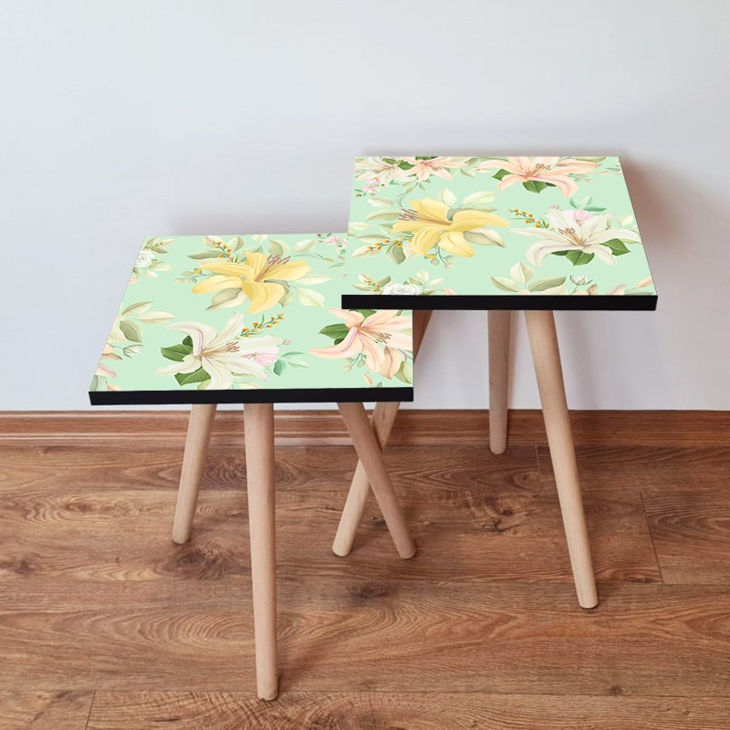 15206_0-800x800 Τραπέζια βοηθητικά Shape σαλονιού 2 τεμάχια multicolor MDF ξύλινα πόδια 35x47cm ed15206 - Image 1