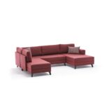 Γωνιακός καναπές Efia κεραμιδί 300x202x78cm ed1520 - Image 4