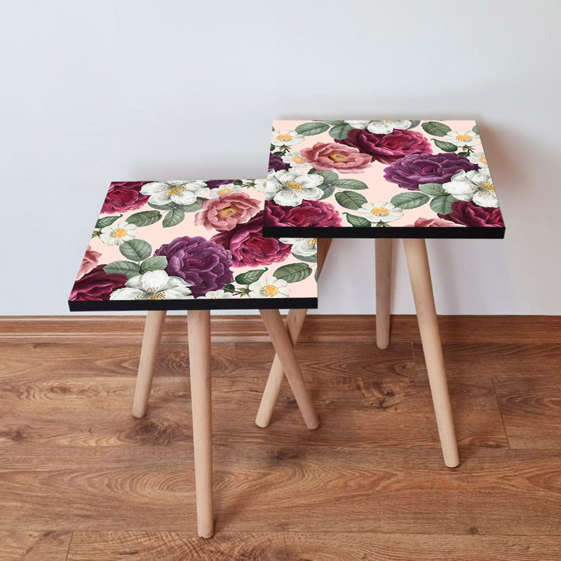 15213_0-800x800 Τραπέζια βοηθητικά Shape σαλονιού 2 τεμάχια multicolor MDF ξύλινα πόδια 35x47cm ed15213 - Image 1