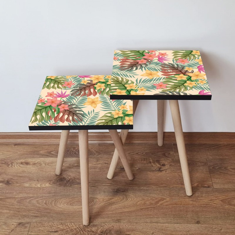 15241_0-800x800 Τραπέζια βοηθητικά Shape σαλονιού 2 τεμάχια multicolor MDF ξύλινα πόδια 35x47cm ed15241 - Image 1