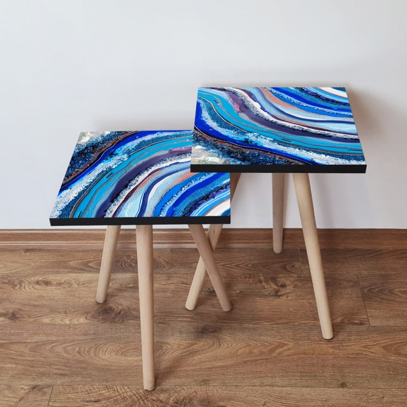 15339_0-800x800 Τραπέζια βοηθητικά Shape σαλονιού 2 τεμάχια Multicolor MDF ξύλινα πόδια 35x47cm ed15339 - Image 1