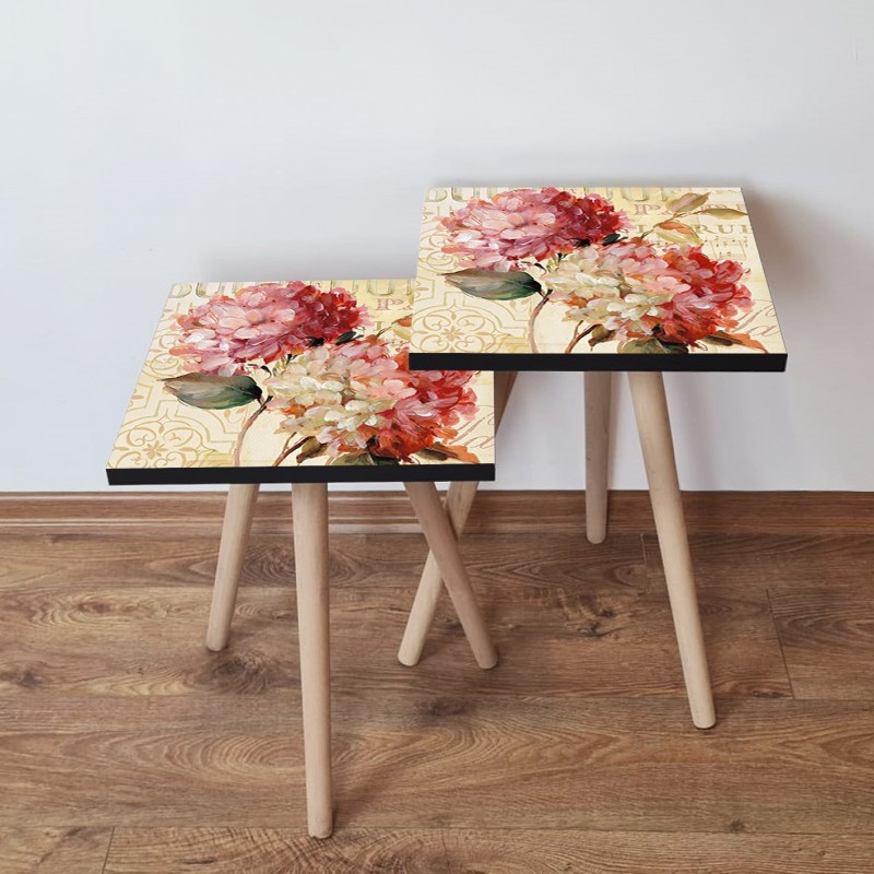 15357_0-800x800 Τραπέζια βοηθητικά Shape σαλονιού 2 τεμάχια multicolor MDF ξύλινα πόδια 35x47cm ed15357 - Image 1