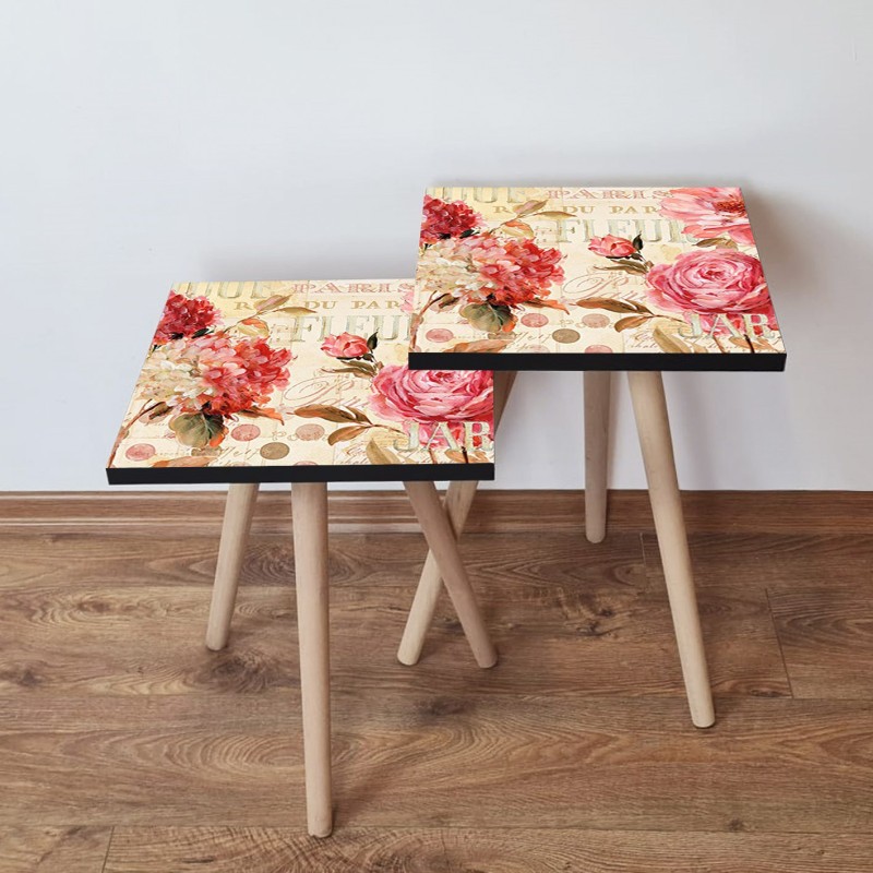 15359_0-800x800 Τραπέζια βοηθητικά Shape σαλονιού 2 τεμάχια multicolor MDF ξύλινα πόδια 35x47cm ed15359 - Image 1