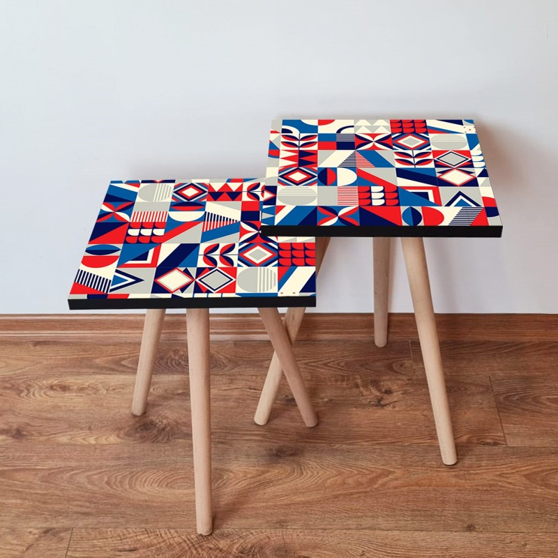 15378_0-800x800 Τραπέζια βοηθητικά Shape σαλονιού 2 τεμάχια Multicolor MDF ξύλινα πόδια 35x47cm ed15378 - Image 1