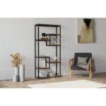 Βιβλιοθήκη Emina καρυδί μελαμίνη 85x29x182εκ ed1540