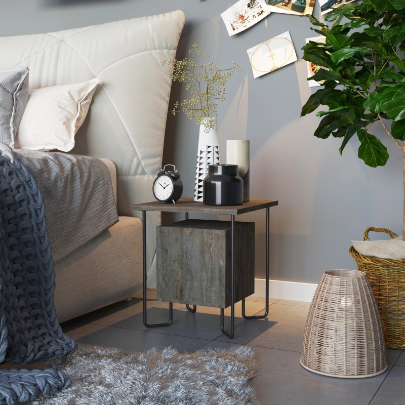 1541_0-800x800 Κομοδίνο Acri καφέ μελαμίνη 40x40x45cm ed1541 - Image 1