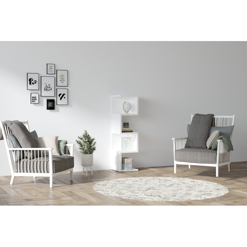 1548_0-800x800 Ραφιέρα Alin άσπρο μελαμίνη 25x27x95εκ ed1548 - Image 1