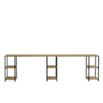 Γραφείo Doppio oak χρώμα μελαμίνη μέταλλο 270x60x74cm ed154 - Image 4