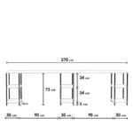 Γραφείo Doppio oak χρώμα μελαμίνη μέταλλο 270x60x74cm ed154 - Image 3