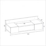 Τουαλέτα κρεβατοκάμαρας Zakkum Sapphire Oak μελαμίνη 100x33x39 1cm ed1558 - Image 2